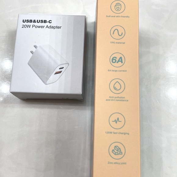 BUNDLE 1pc 3-In-1 Charging Cable Compatible & 20W USB & USB-C Power Adapter, NEW - Picture 8 of 10